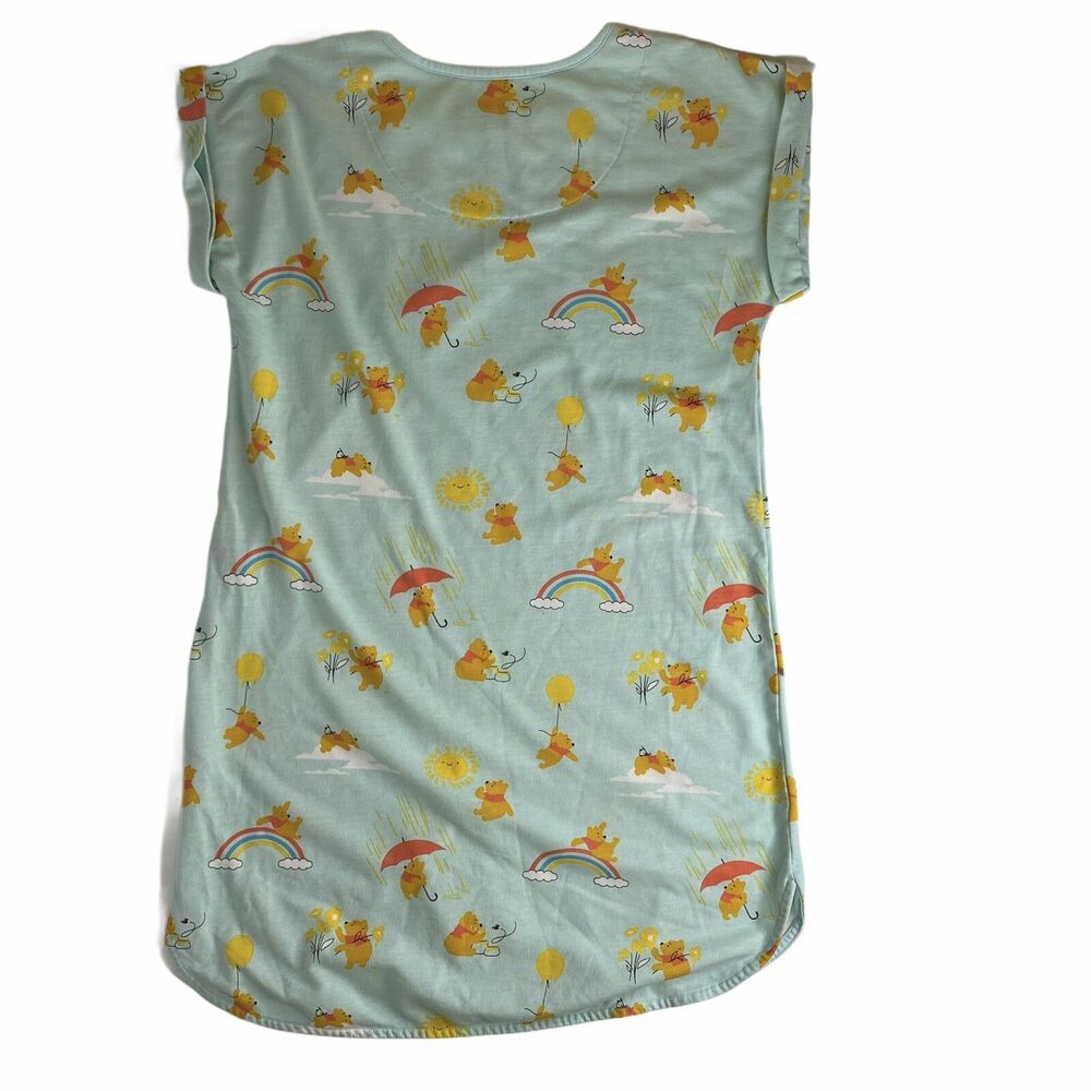 Disney Store Winnie The Pooh Nightshirt Womens XS S Nightgown Sleep Rainbow Sun - Picture 4 of 13